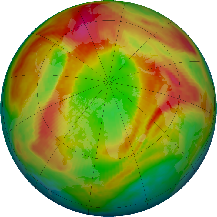Arctic ozone map for 07 March 1998